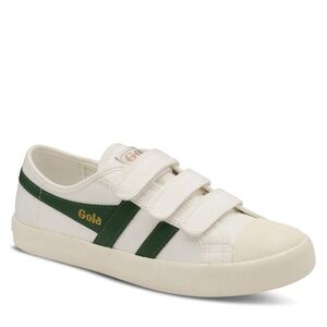 Gola Classic White and Green Velcro Sneakers